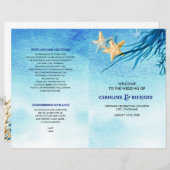 Beach | Programma Seaside Waterverf Wedding Folded (Voorkant / Achterkant)