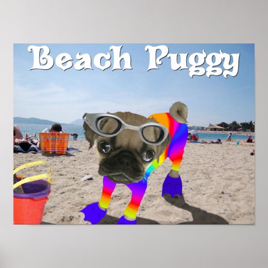 Beach Puggy Poster (Voorkant)
