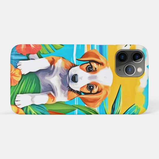 Beach Pup Paradise Uitzicht Case-Mate iPhone Case (Achterkant (horizontaal))