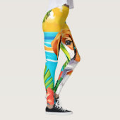 Beach Pup Paradise Uitzicht Leggings (Rechts)