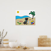 Beach Pup Poster (Keuken)