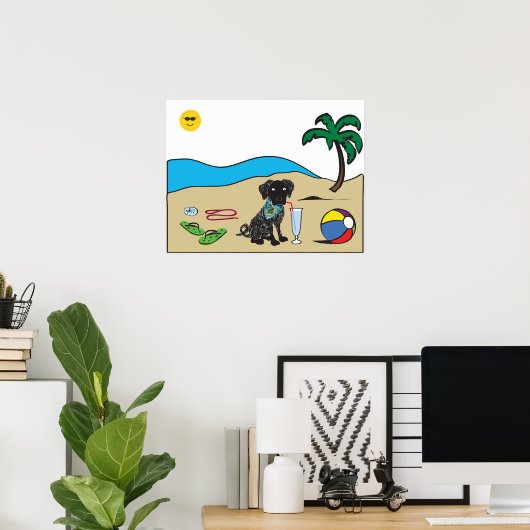 Beach Pup Poster (Thuiskantoor)