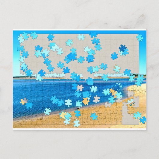 Beach Puzzle Briefkaart (Voorkant)