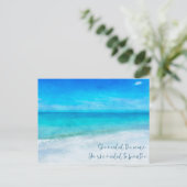 Beach Quote Florida Coastal Tropical Blauwgroen Bl Briefkaart (Staand voorkant)
