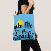 Beach quote gedrukte blauwe Canvas tas (Dichtbij)