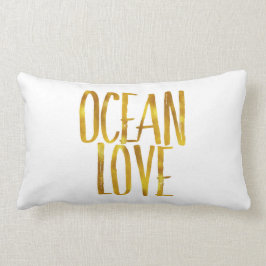 Beach Quote Glitter Gold Foil en White Ocean Love Kussen