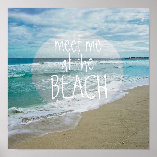 Beach quote poster ontmoet me op het strand (Voorkant)