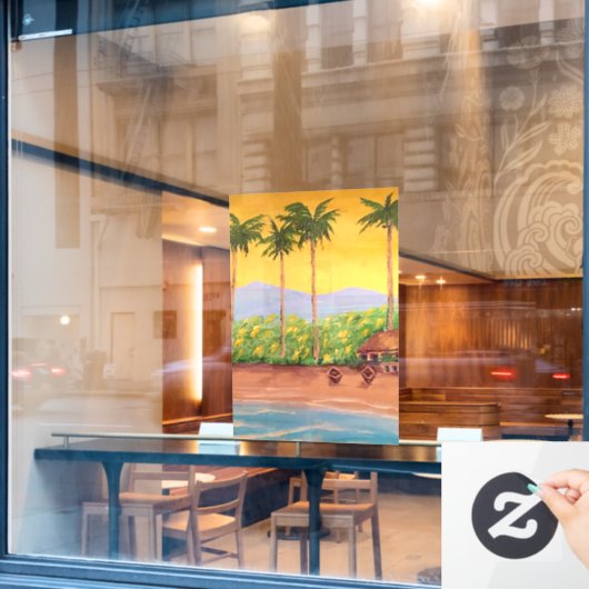 Beach Raamsticker (Cafe Raam)