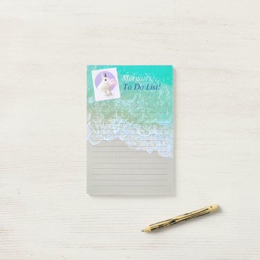 Beach, Rabbit, DIY Name Message Photo, Rulling Lin Post-it® Notes (Op bureau)