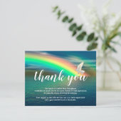 Beach Rainbow Dove begrafenis Dank u Bedankkaart (Staand voorkant)
