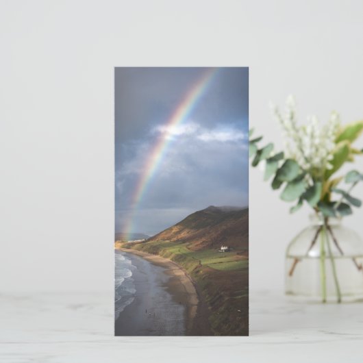 Beach Rainbow Foto Prayer Memorial Bladwijzer (Staand voorkant)