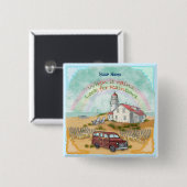 Beach Rainbow Lighthouse knop Vierkante Button 5,1 Cm (Voorkant /achterkant)