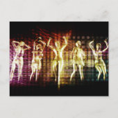 Beach Rave Party met Disco Dansans Girls Uitnodiging Briefkaart (Voorkant)