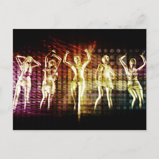 Beach Rave Party met Disco Dansans Girls Uitnodiging Briefkaart (Voorkant)