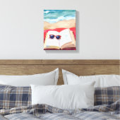 Beach Read | Ocean Waves Watercolor Painting Canvas Afdruk (Insitu (Slaapkamer))