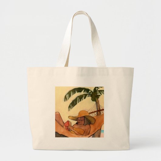 Beach Reading bag Grote Tote Bag (Voorkant)