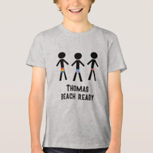 Beach Ready - Drie geklede jongens Tri-Blend Shirt