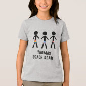 Beach Ready - Drie geklede jongens Tri-Blend Shirt (Voorkant)