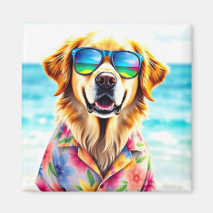 Beach Ready Golden Retriever in de zomer van Water Magneet