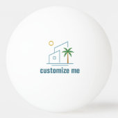 Beach Real Estate Company Aangepaste Kust Makelaar Pingpongbal (Voorkant)