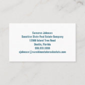 Beach Real Estate Company Coastal Realtor Visitekaartje (Achterkant)