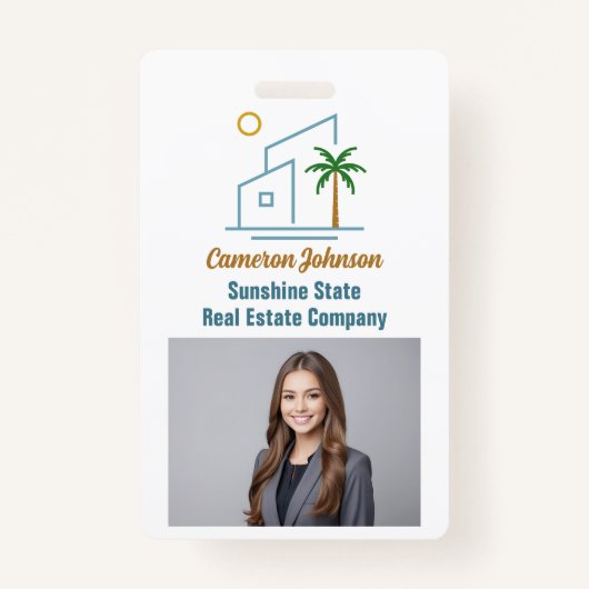Beach Real Estate Company Custom Coastal Realtor Badge (Voorkant)