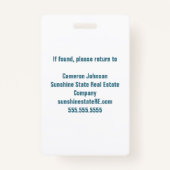Beach Real Estate Company Custom Coastal Realtor Badge (Achterkant)