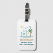 Beach Real Estate Company Custom Coastal Realtor Bagagelabel (Voorkant (verticaal))