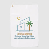 Beach Real Estate Company Custom Coastal Realtor Golfhanddoek (Voorkant)