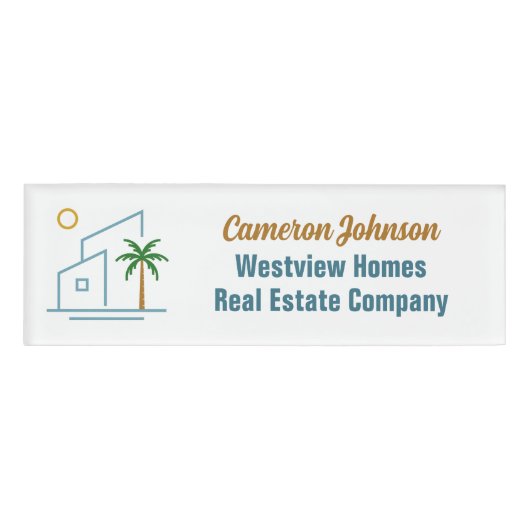 Beach Real Estate Company Custom Coastal Realtor Naambadge (Voorkant)