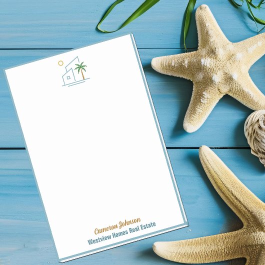 Beach Real Estate Company Custom Coastal Realtor Post-it® Notes