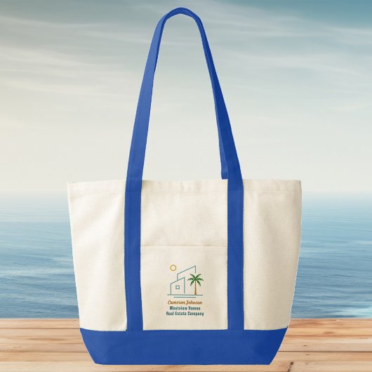 Beach Real Estate Company Custom Coastal Realtor Tote Bag