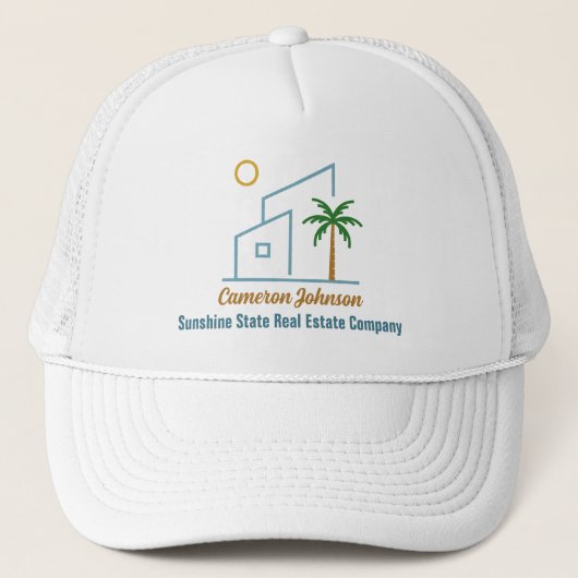 Beach Real Estate Company Custom Coastal Realtor Trucker Pet (Voorkant)