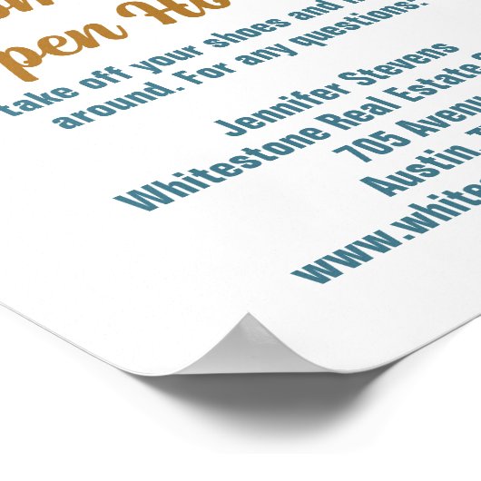 Beach Real Estate Company Custom Open House Poster (Hoek)