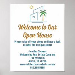 Beach Real Estate Company Custom Open House Poster