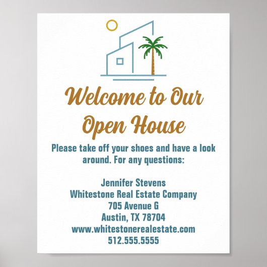 Beach Real Estate Company Custom Open House Poster (Voorkant)