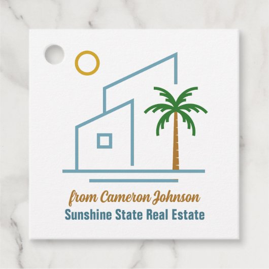 Beach Real Estate Company Schattige  Bedankjes Labels (Voorkant)