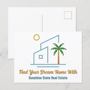 Beach Real Estate Company Schattige  Briefkaart