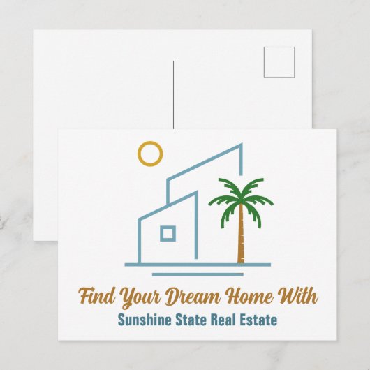 Beach Real Estate Company Schattige  Briefkaart (Voorkant / Achterkant)