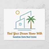 Beach Real Estate Company Schattige  Briefkaart (Voorkant)