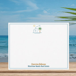 Beach Real Estate Company Schattige Gepersonalisee Notitiekaartje