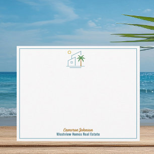 Beach Real Estate Company Schattige Gepersonalisee Notitiekaartje
