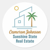 Beach Real Estate Company Schattige  Ronde Sticker (Voorkant)