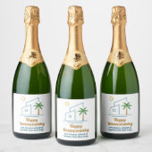 Beach Real Estate Company Schattige  Sparkling Wijnetiket (Flessen)
