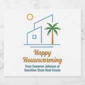 Beach Real Estate Company Schattige  Sparkling Wijnetiket (Enkel label)