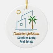 Beach Real Estate Company Schattigee aangepaste ke Keramisch Ornament (Voorkant)