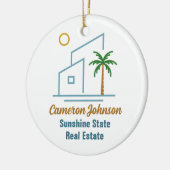 Beach Real Estate Company Schattigee aangepaste ke Keramisch Ornament (Links)
