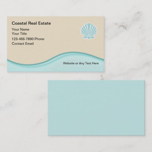 Beach Realtor Visitekaartjes Design (Voorkant / Achterkant)
