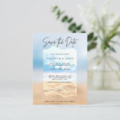 Beach Red de datum van haar strandaffaire Aankondigingskaart (Staand voorkant)