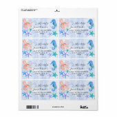 Beach Red Octopus Seahorse Starfish Baby shower Etiket (Full Sheet)